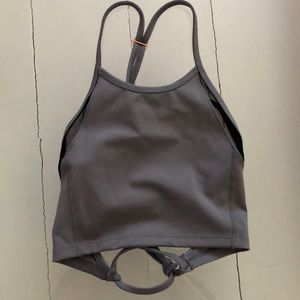 Jo+Jax halter top / bra top, XXSA, gray with black mesh